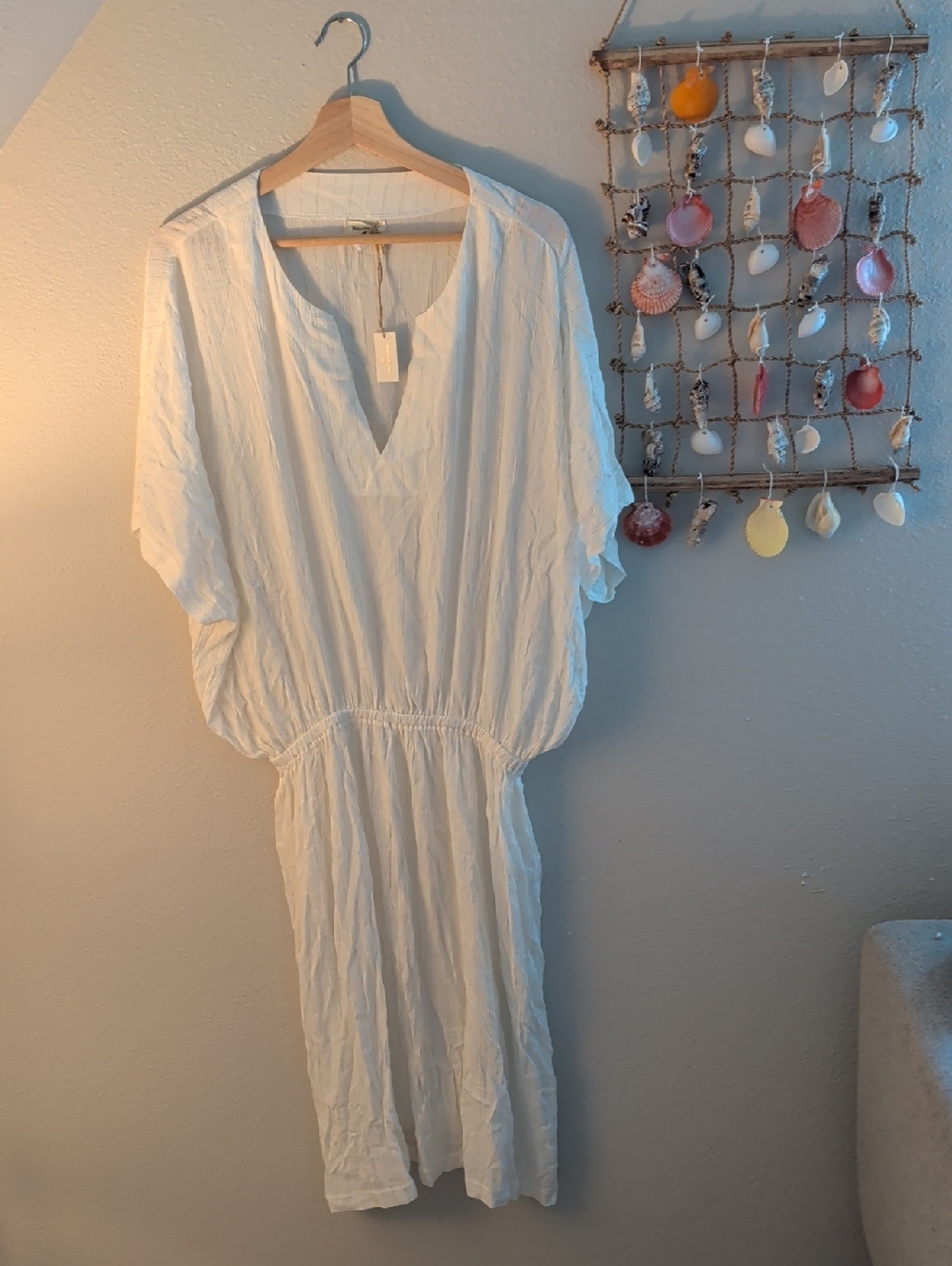 Cost Plus World Market White V-Neck Maxi Dress